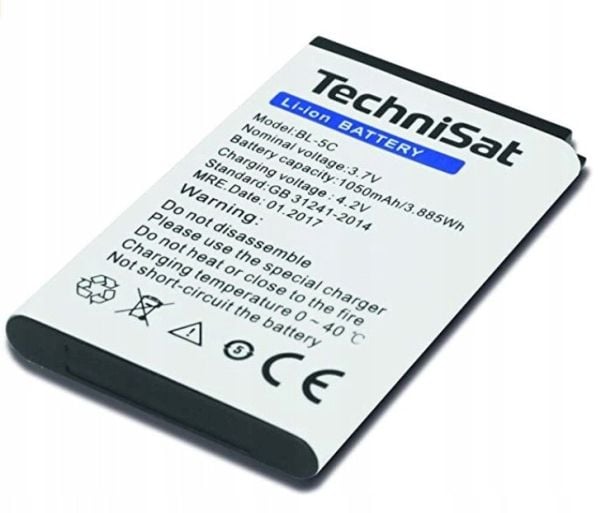 TechniSat BL-5C, Oppladbart batteri, Lithium-Ion (Li-Ion), 3,7 V, 1 stykker, 1050 mAh, 3,885 Wh