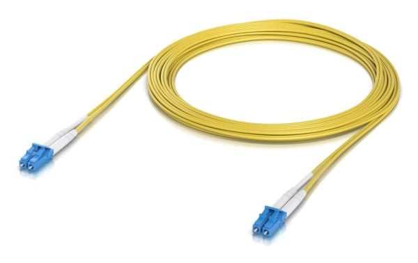 Ubiquiti UniFi - Koblingskabel - LC/UPC (hann) til LC/UPC (hann) - 5 m - 2 mm - fiberoptisk - dupleks - OS2 - halogenfri - gul