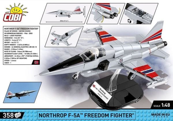 COBI Northrop F-5A Freedom Fighter, Byggeklosser, 6 år, 358 stykker