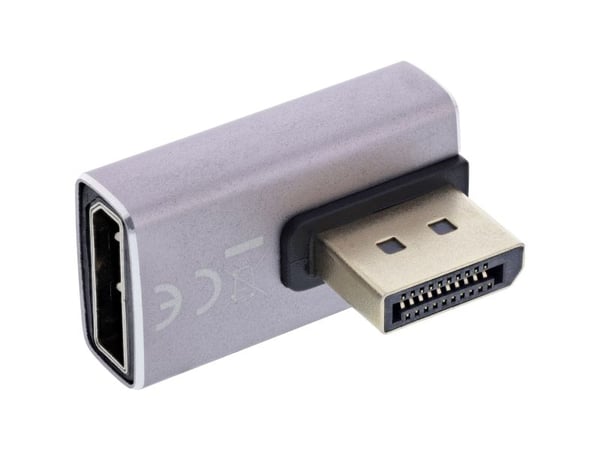 InLine 17291H, DisplayPort, DisplayPort, harmaa, musta