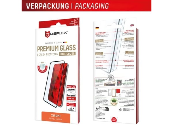 Displex 02083, Xiaomi, 15 Pro/15 Ultra, Tørr påføring, Støvresistent, Slagbestandig, Ripebestandig, Sjokkresistent, Gjennomsiktig, 1 stykker