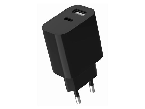 Gembird GEMBIRD lader 2-ports universal USB A+C 2,4 A lader, svart
