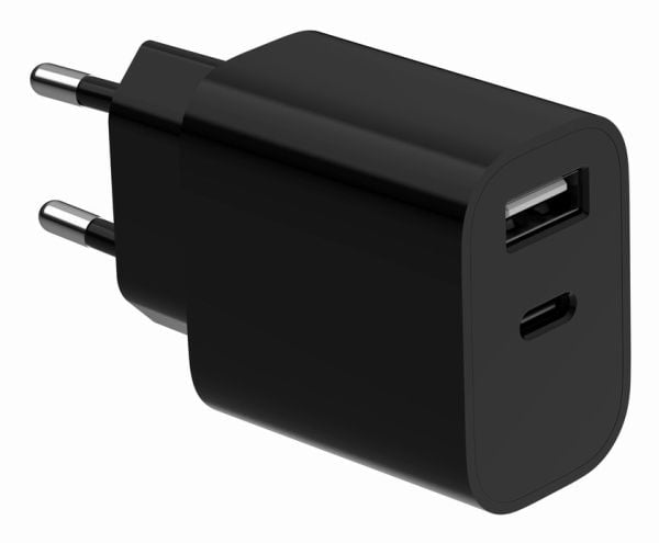 Gembird GEMBIRD lader 2-ports universal USB A+C 2,4 A lader, svart