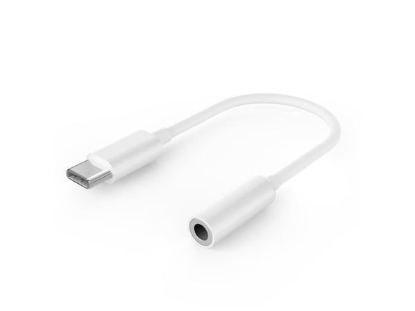 Cablexpert - USB-C til hodetelefons-jakkadapter - USB-C hann til mini-phone stereo 3.5 mm hunn - 10 cm - hvit
