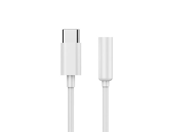 Cablexpert - USB-C til hodetelefons-jakkadapter - USB-C hann til mini-phone stereo 3.5 mm hunn - 10 cm - hvit