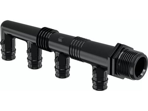 Uponor Q&amp;E fordelerrør 4x16 - Nippeli PPSU g3/4mt 4x16 c/c45+2x35mm, kuorirengas 045338216