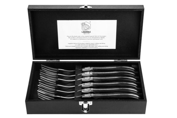 LAGUIOLE Haarukat Laguiole musta eebenpuu SET 6 SdV