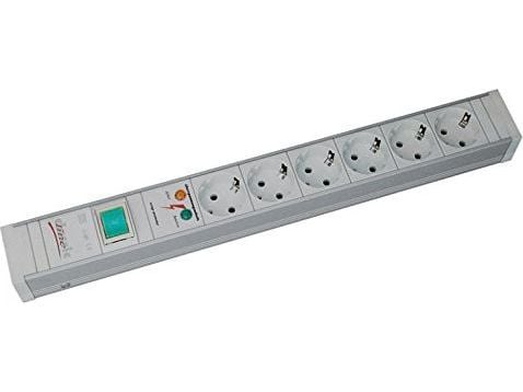 Bachmann 6x Schuko, 2m, 2 m, Tyyppi F, Muovi, Harmaa, Muovi, 6 AC-pistorasia(a)