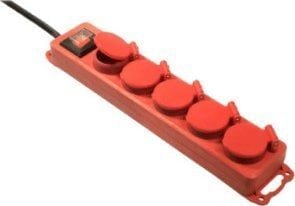Bachmann 349.046, 4,5 m, Ulkona, IP44, 1,5 mm², Musta, Sininen, 5 AC-pistorasia(a)