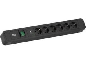 Bachmann PRIMO 2, 6 AC-pistorasia(a), Tyyppi E / F, 1,5 mm², F-tyyppi (Schuko), musta, Tyyppi F
