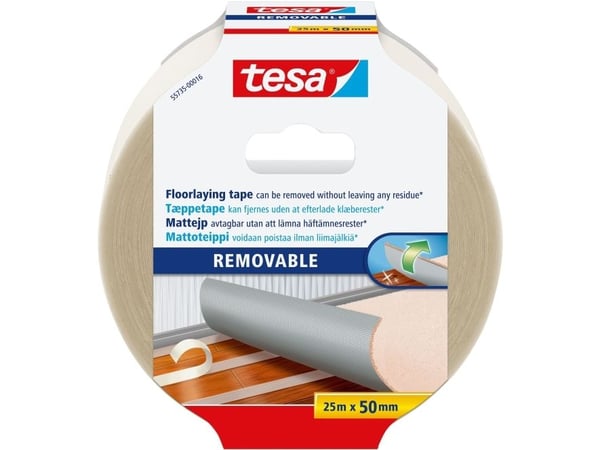 Tæppetape tesa® dobbeltklæbende 50 mm x 25m