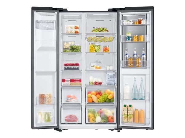 Samsung RH64DG53R3B1, Frittstående, Amerikansk dør, Svart, Rustfritt stål, Herdet glass, 628 l, ST-T