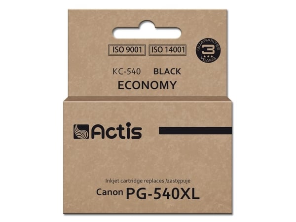 Actis KC-540 blekk for Canon-skriver (erstatning Canon PG-540XL) Supreme, 22 ml, svart, svart, fargestoffbasert blekk, 22 ml, 1 stk(er), Enkeltpakke