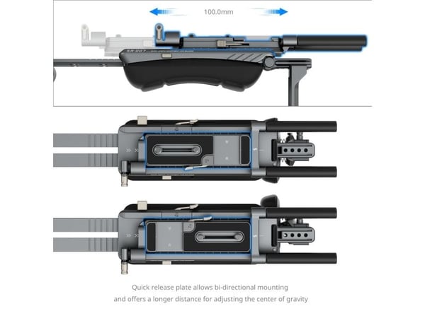 SmallRig SR007 Pro, Akrylnitrilbutadienstyren, Aluminium, Skum, Polykarbonat (PC), Polyuretan (PU), Silikon,..., Svart, 416,5 mm, 416,5 mm, 208,2 m...