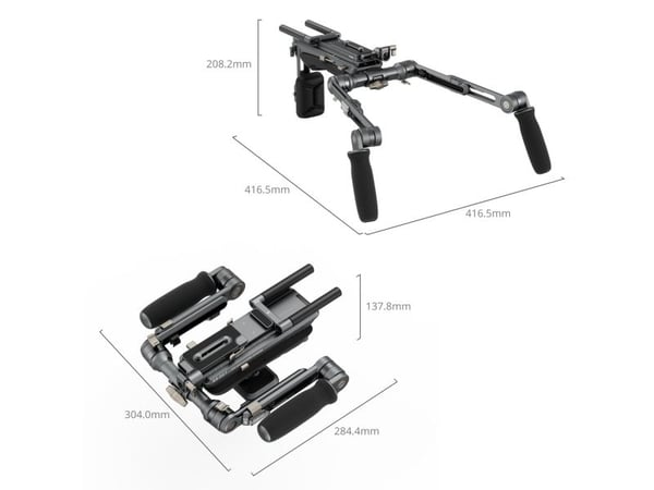 SmallRig SR007 Pro, Akrylnitrilbutadienstyren, Aluminium, Skum, Polykarbonat (PC), Polyuretan (PU), Silikon,..., Svart, 416,5 mm, 416,5 mm, 208,2 m...