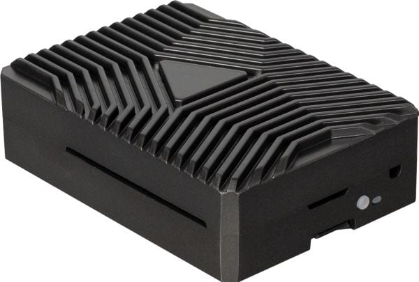Raspberry Pi RB-ALUCASEP5-09, etui, Raspberry Pi 5, Raspberry Pi, svart, støpt aluminium, 91 mm