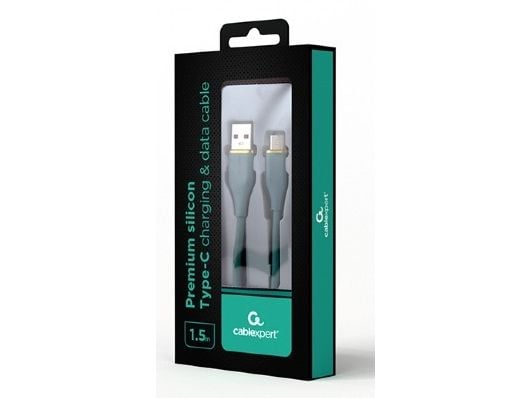 Cablexpert Premium - USB-kabel - USB (hann) til USB-C (hann) - USB 2.0 - 2.1 A - 1.5 m - formstøpt, data & lading - midnattgrønn