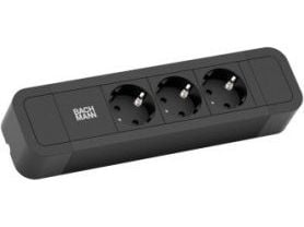 Bachmann Primo 2, 2 m, 1,5 mm², Musta, 3 AC-pistorasia(a), 1 kpl