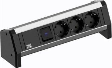 Bachmann DESK 1, 3 m, Musta, Harmaa, 3 AC-pistorasia(a), 230 V, 16 A