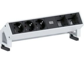 Bachmann DESK 2, 0,2 m, Alumiini, Musta, Ruostumaton teräs, 3 AC-pistorasia(a), 282 mm
