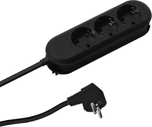 Bachmann SMARTLINE, 1,5 m, 3 AC stikkontakt(er), Sort, 56 mm, 185 mm, 41 mm, 41 mm
