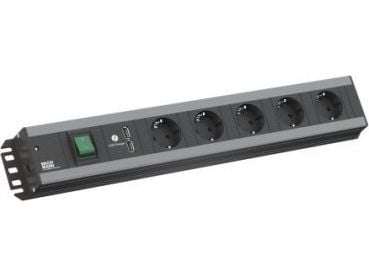 Bachmann 300.030, 2 m, Ruostumaton teräs, 5 AC-pistorasia(a), 74 mm, 445 mm, 45 mm