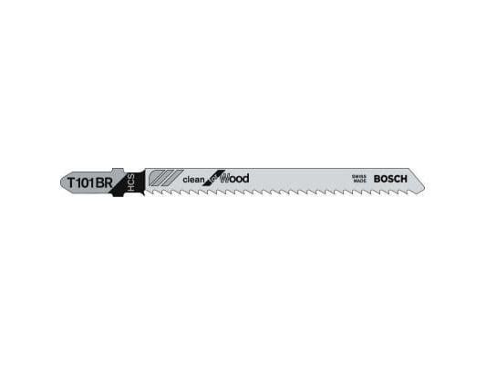 Bosch clean for Wood T 101 BR - Stikksagblad - for kartong, kryssfinér, fiberplate, bløtt tre, laminerte paneler, ikke-slipende trematerialer - 3 d...
