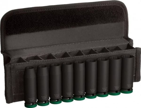 Bosch 2 608 003 039, Hylssats, 1/2", Metrisk, 9 huvuden, 10,12,13,14,15,16,17,18,19 mm, 77 mm