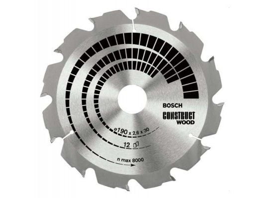 Bosch RUNDSAVKLINGE CONSTRUCT 180X2,6X30MM 12T 12T