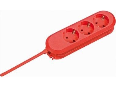 Bachmann SMARTLINE, 3 m, Sisätila, Punainen, 3 AC-pistorasia(a), 3680 W, 16 A