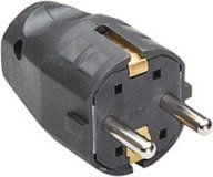 Bachmann 910.100, Tyyppi F, 2P+E, Musta, 250 V, 16 A, 1 kpl