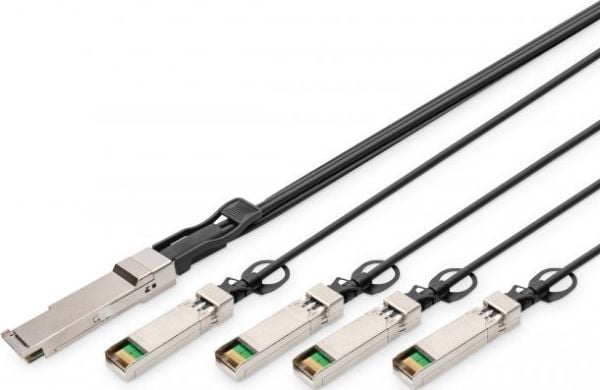 DIGITUS - Direkte 40GBase-koblingskabel - QSFP+ (hann) til SFP+ (hann) - 3 m - SFF-8431/SFF-8432/SFF-8436/SFF-8472