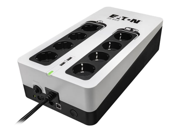 Eaton 3S 850 - UPS - AC 220-240 V - 510 watt - 850 VA - enkeltfase - USB - utgangskontakter: 8