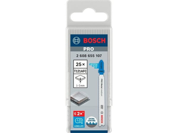 BOSCH stikksagblad T PRO metall medium T121AFC 92 mm – 25 stk