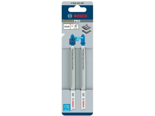 BOSCH stikkelsagblad T PRO for metallrør og profiler T321AF 132 mm (2 stk.)