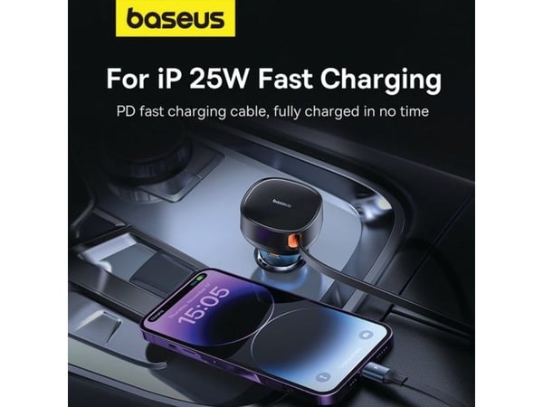 Baseus Enjoyment Pro 60W, Automatisk, Cigartenner/lighter, 24 V, 0,7 m, Sort