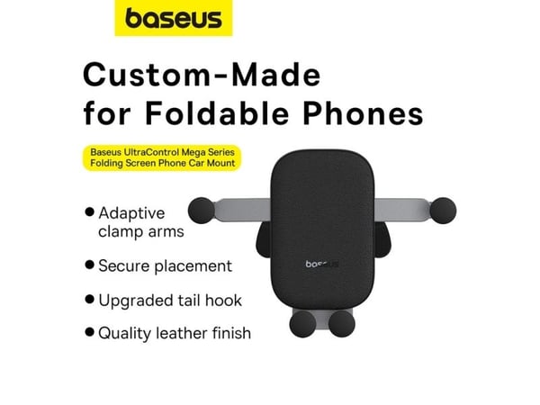 Baseus UltraControl Mega, musta, Akryylinitriilibutadieenistyreeni (ABS), Alumiini, PU nahka, 360°, HUAWEI/Samsung/OPPO/VIVO/Xiaomi, 1 kpl