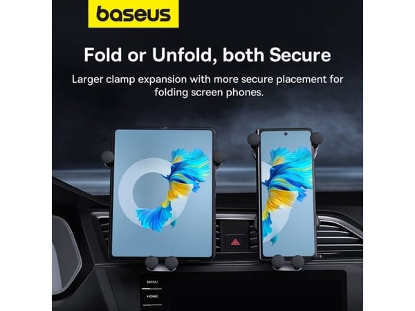 Baseus UltraControl Mega, musta, Akryylinitriilibutadieenistyreeni (ABS), Alumiini, PU nahka, 360°, HUAWEI/Samsung/OPPO/VIVO/Xiaomi, 1 kpl