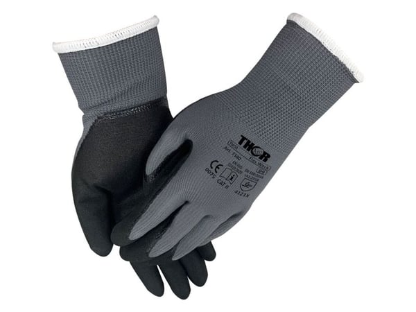Fingerdyppet nitrilhandske, THOR Flex Work, 8/M, sort - (12 stk.)