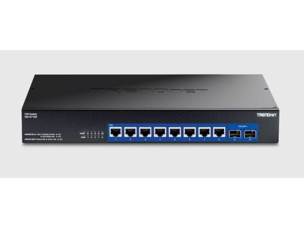 TRENDnet TEG-S7102 - Version v1.0R - switch - ikke-styrt - 8 x 1000/2.5G/10GBase-T + 2 x 10 Gigabit SFP+ - rackmonterbar - TAA-samsvar
