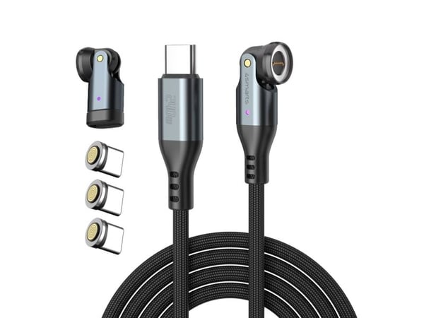 4smarts 541237, 1,8 m, USB C, USB C, 0,48 Gbit/s, musta, harmaa