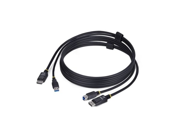 StarTech.com DU1226-KVM-CABLE, 1,8 m, USB, USB, DisplayPort, musta, DisplayPort + USB 3.2 Gen 1 Type-A
