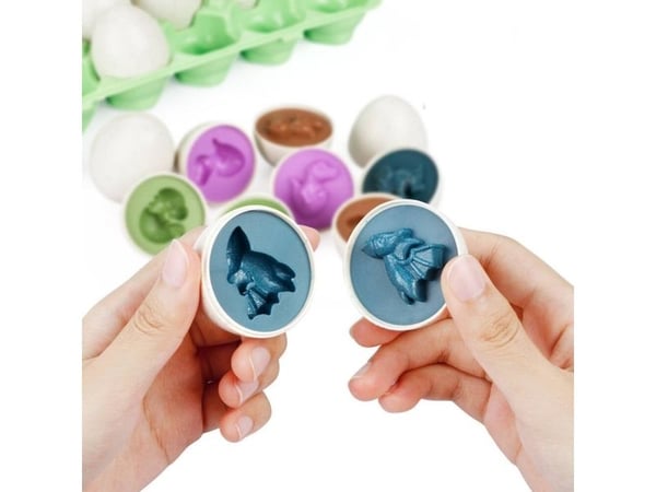 LeanToys Educational Egg Sorter Dinosaurer Puslespill 12 deler