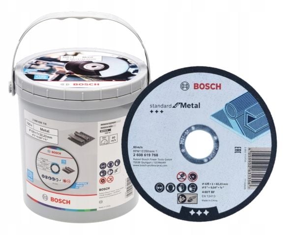 BOSCH kappeskive for metall 125 mm x 1,0 mm x 22 mm STANDARD FOR METAL /100 stk wiaderko