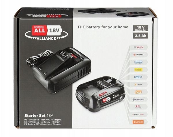 Bosch Home & Garden verktygsbatteri med laddare 2,5 Ah + AL 1830CV Li-Ion 2.5 Ah (1600A031T4)