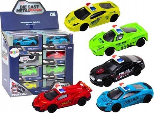 LeanToys bil Resorak politiet 1:43 i metall, gummihjul