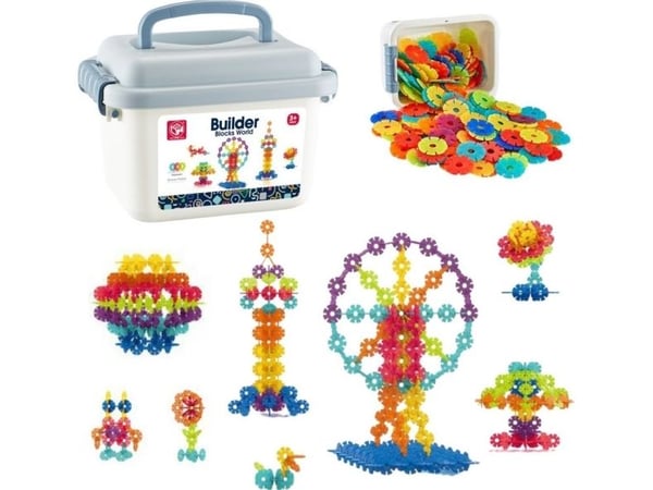 LeanToys byggesett snøfnugg i koffert 140 deler