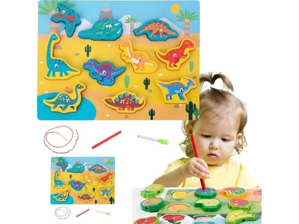 LeanToys magnetisk trepuslespill Snor for å flette dinosaurer