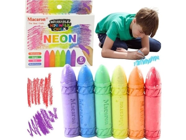 LEAN krita neonfärger för skrivtavla/gångmatta set 6 st LEAN