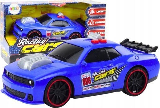 LeanToys Race Car Lights Høres Åpningsmotor Blå